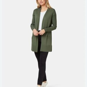 NEW Women's “Gloria Vanderbilt”  Green Open Front Cardigan Sweater